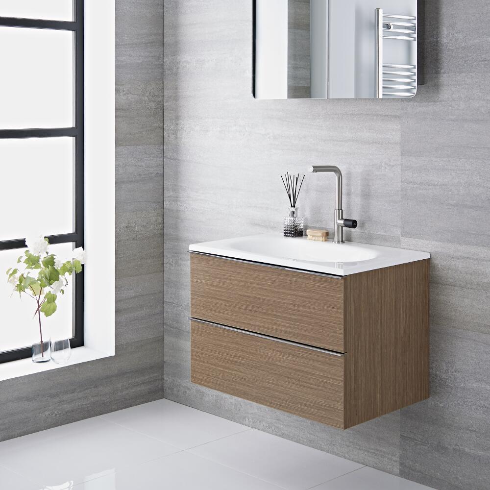 Meuble-lavabo 75x48x70cm Randwick Chêne
