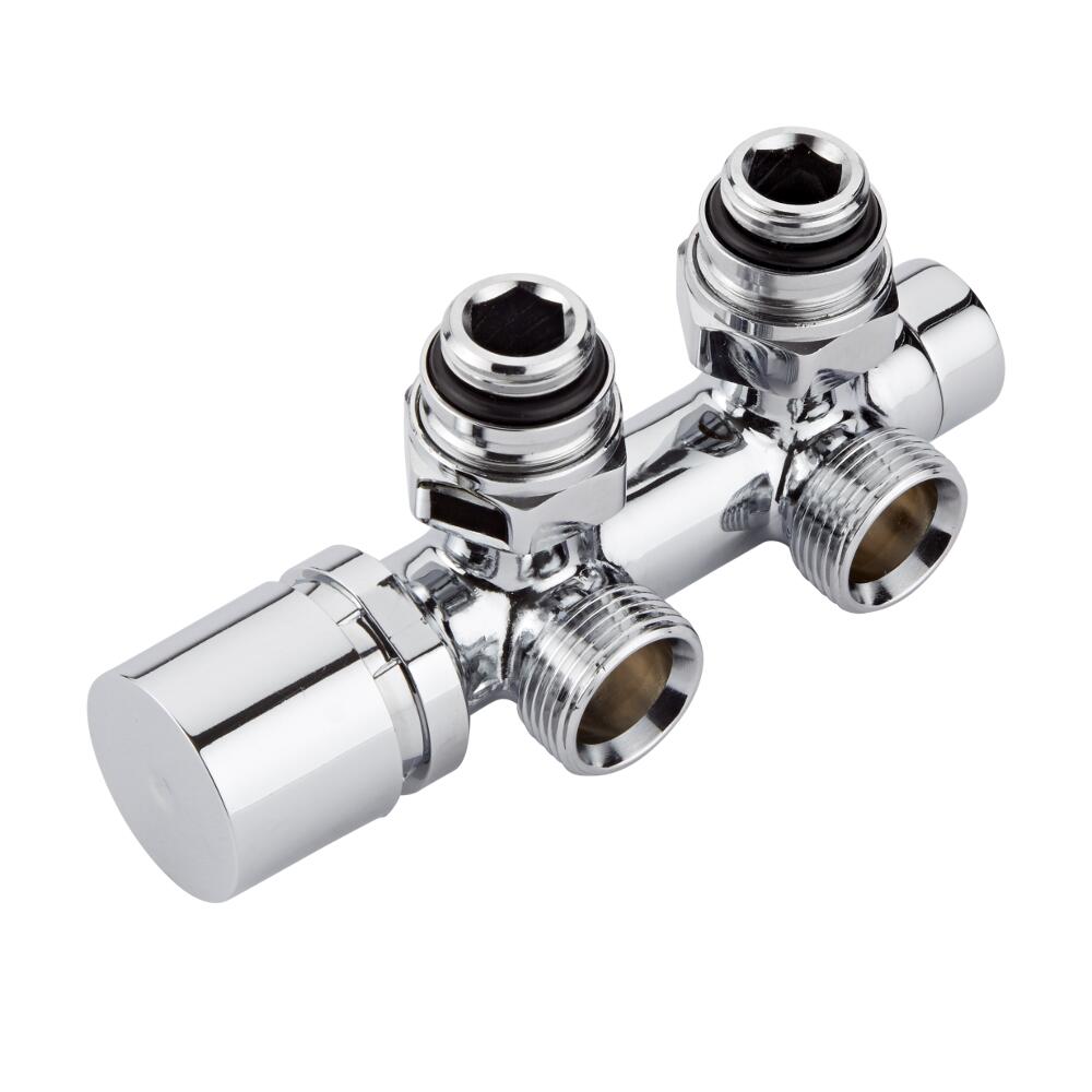 Robinet Radiateur Équerre d'Angle Chromé 3/4'' - Choix d'Adaptateurs
