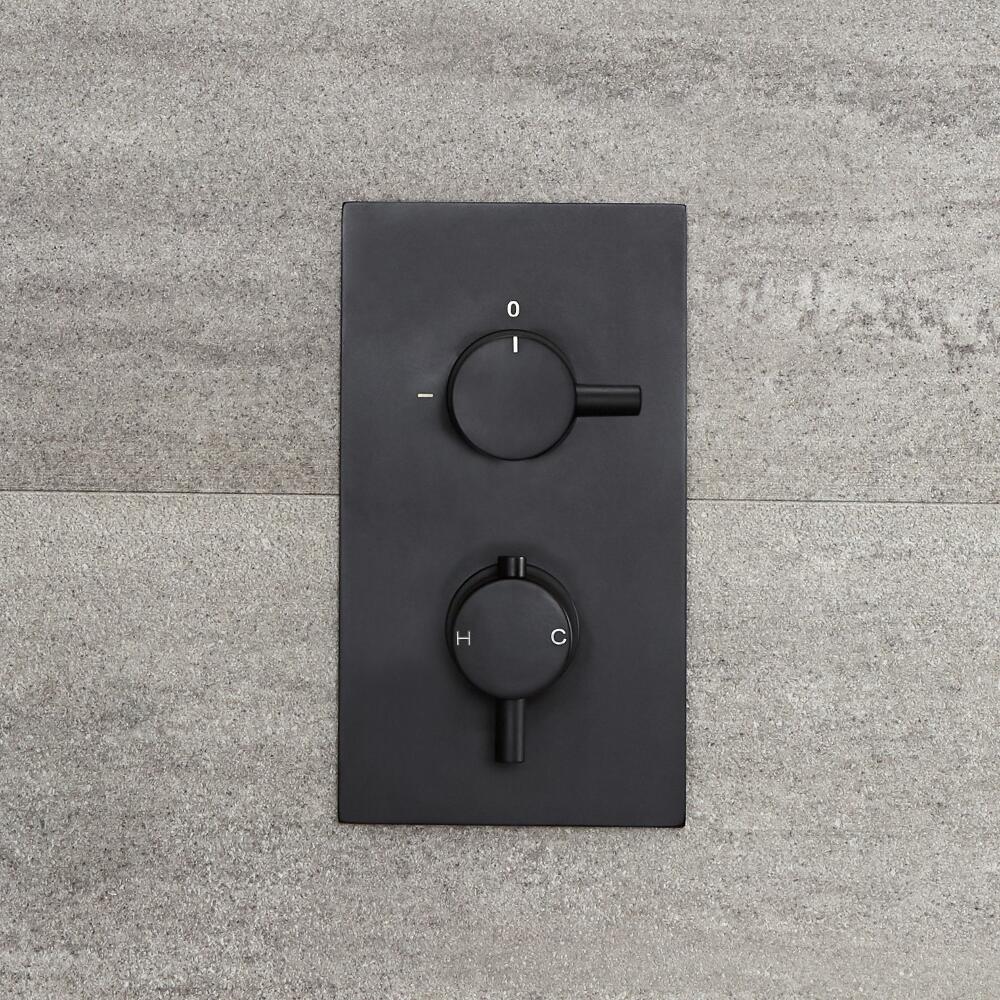 Mitigeur thermostatique encastrable noir - Nox - 2 fonctions