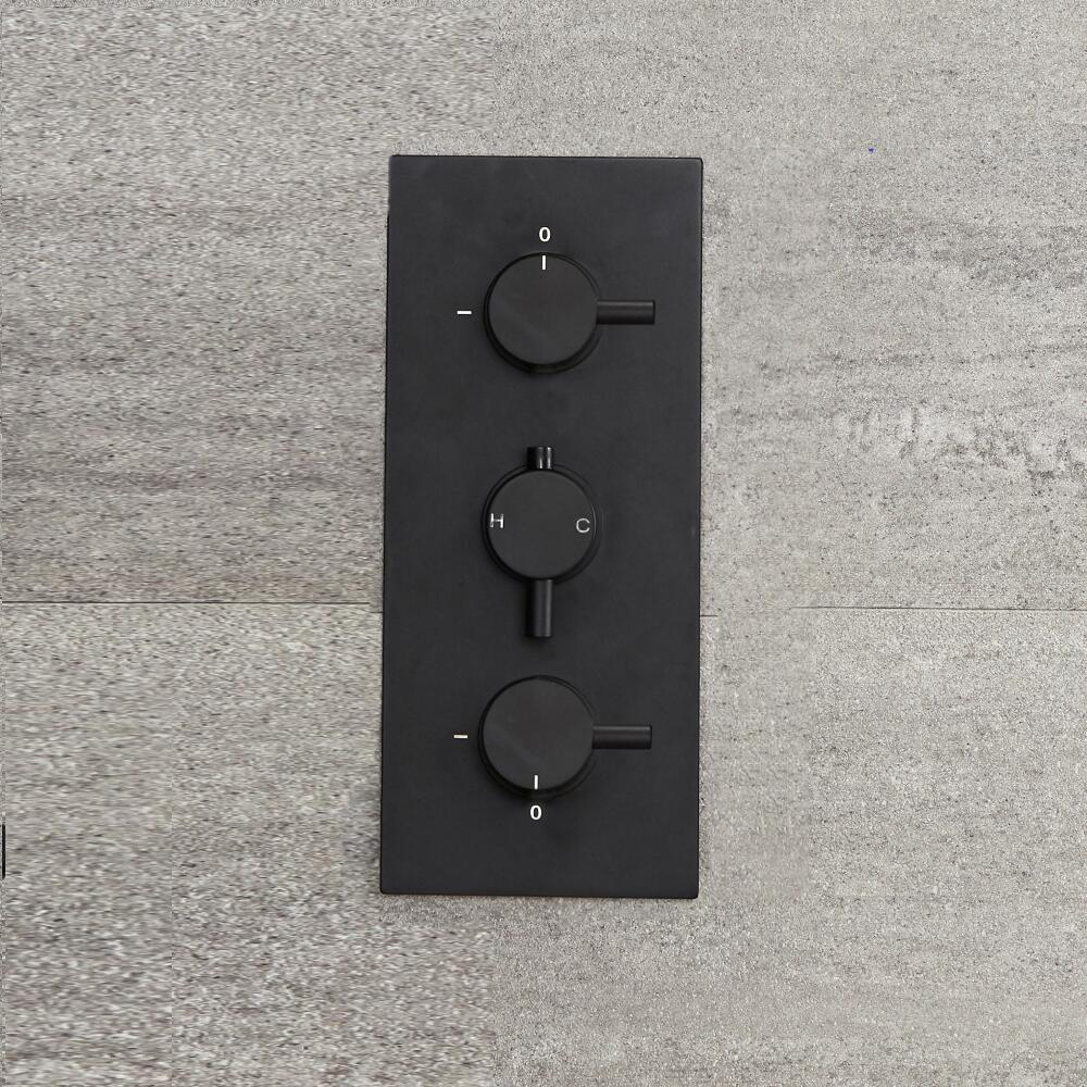 Mitigeur thermostatique encastrable noir - Nox - 3 fonctions