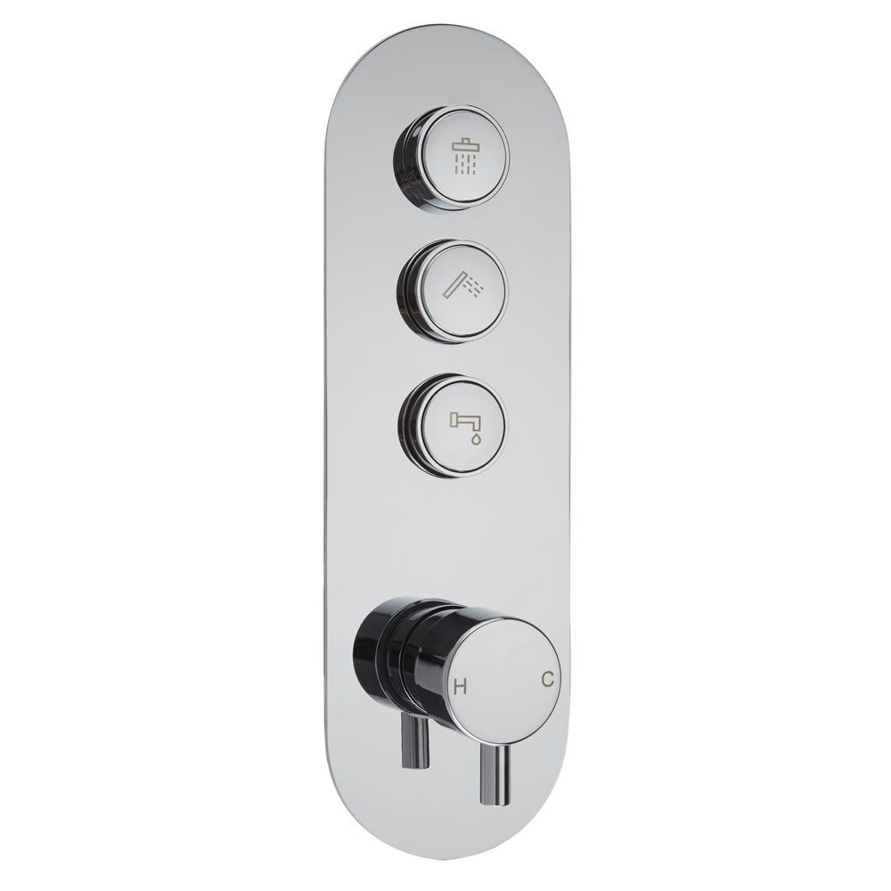 Mitigeur Douche Thermostatique Encastré Design Rond 3 Fonctions Idro