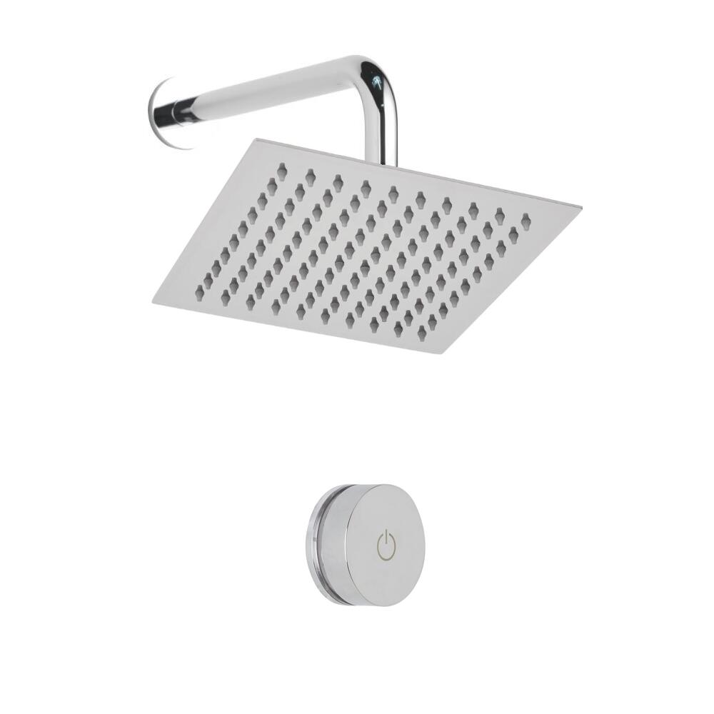 Douche Digitale Thermostatique 1 Fonction & Pommeau de Douche Mural 20x20cm - Narus
