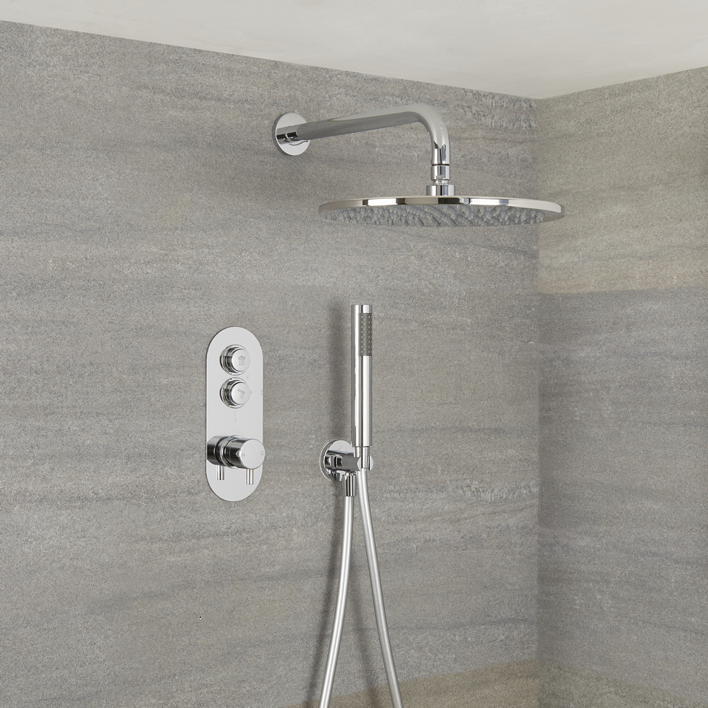 Douche encastrable 2 Fonctions - Douchette & Pommeau Mural Ø 30cm - Idro