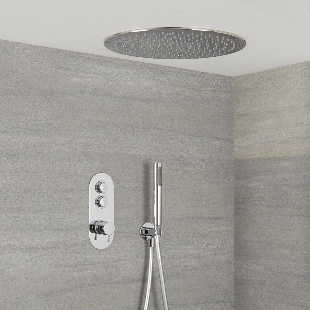 Douche encastrable 2 Fonctions - Douchette & Pommeau Plafond Ø 40cm -Idro