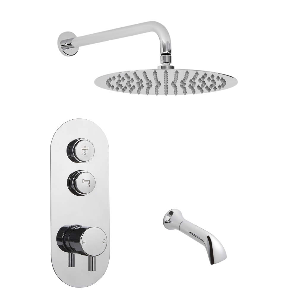 Douche encastrable 2 Fonctions - Pommeau Ø 30cm & Bec verseur Baignoire -Idro