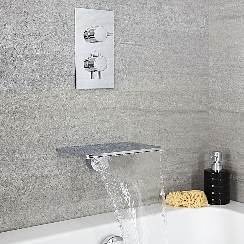 Bec verseur Baignoire & Mitigeur thermostatique encastré rond