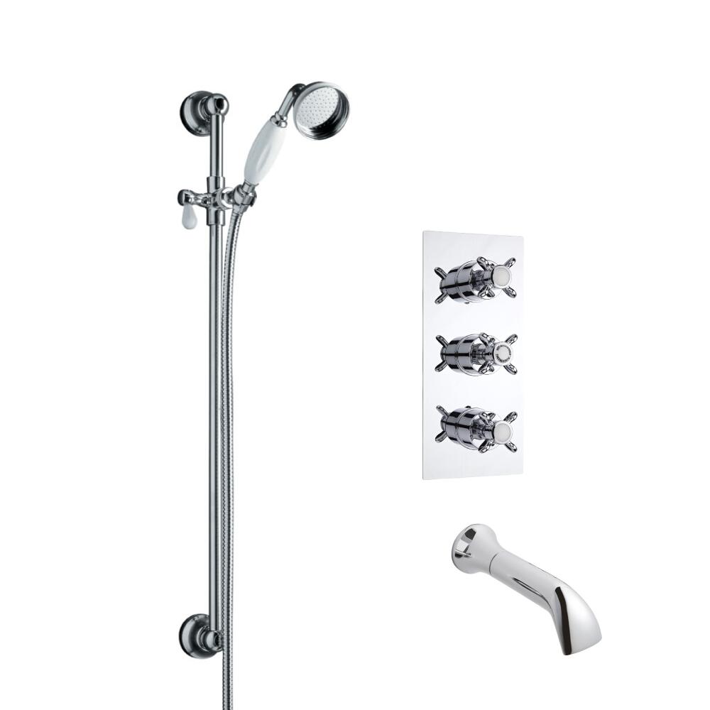Douche Thermostatique Encastrable Rétro Douchette Ø 7cm & Large Bec verseur