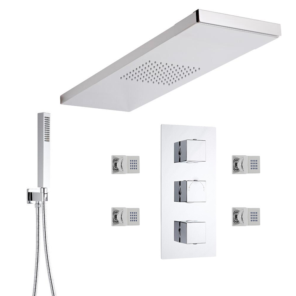 Kit de Douche Thermostatique Encastrable - Choix de 3 Pommeau de Douche Italienne