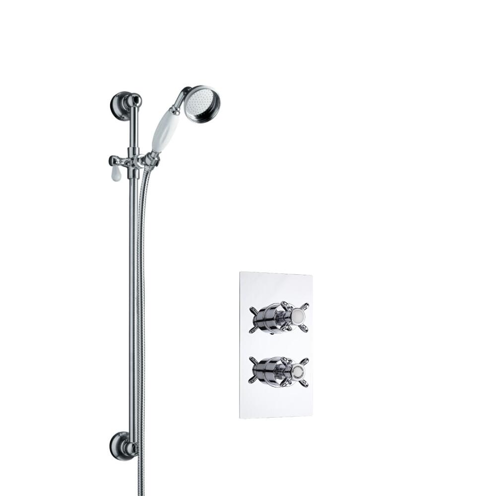 Kit de Douche Thermostatique Encastrable Rétro Minimaliste avec Douchette