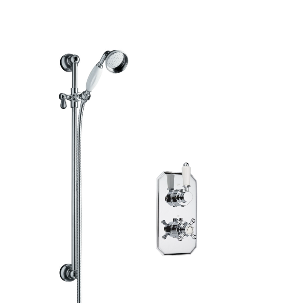 Kit de Douche Thermostatique Encastrable Douchette & Mitigeur Rétro