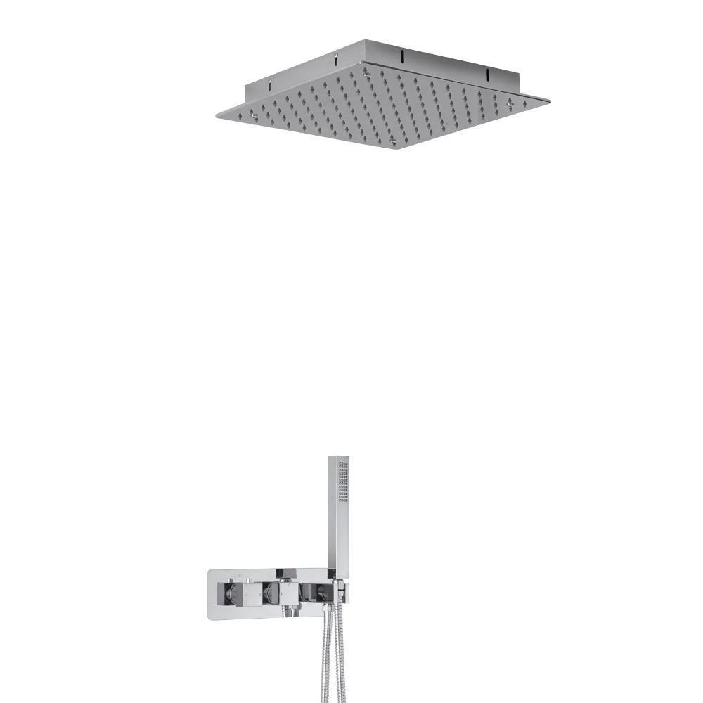 Kit Douche Encastrable Pommeau Plafonnier 40x40cm & Douchette Arvo