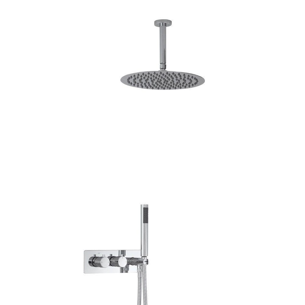 Kit Douche Encastrable Pommeau Plafond Rond Ø 30cm & Douchette Mirage