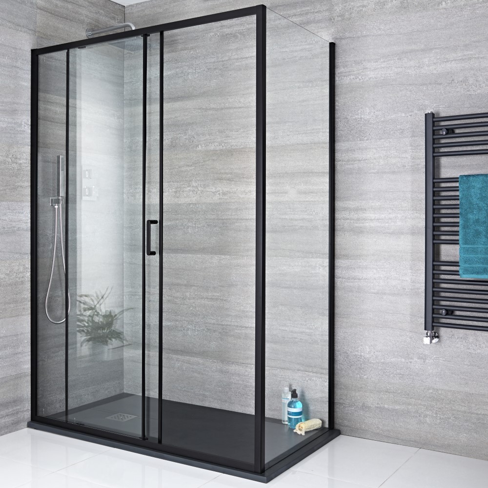 Paroi de douche latérale fixe 76cm Nox Noir