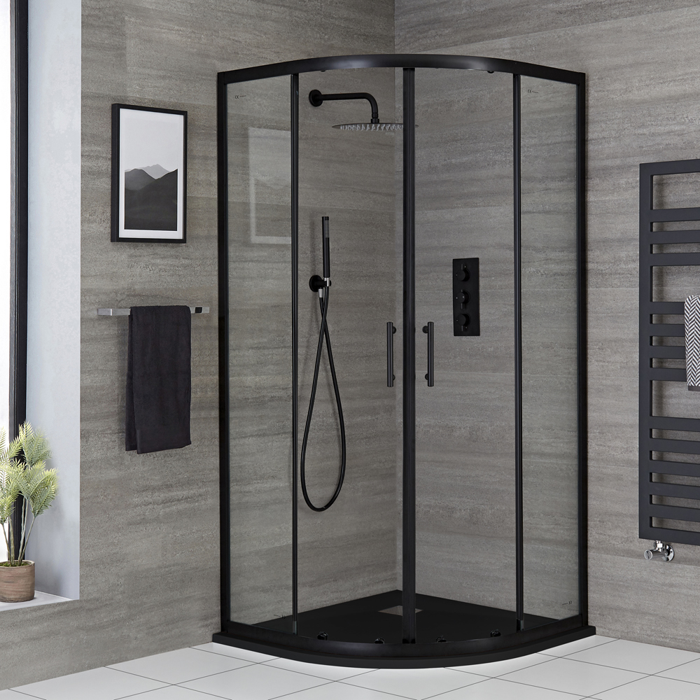 Cabine de douche quart de cercle - Noir – Multiples tailles – Nox
