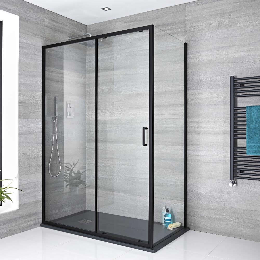 Porte de douche coulissante – Noir – Tailles multiples - Nox