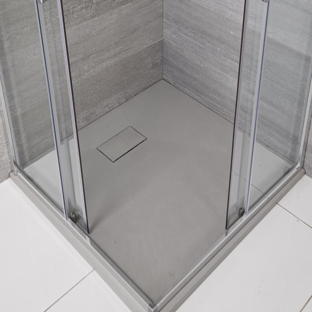Receveur de douche carré gris perle 80x80cm - Rockwell