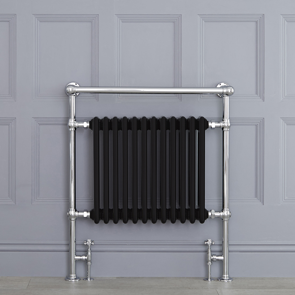 Sèche-serviettes rétro - Noir - 93cm x 79cm x 23cm - Elizabeth