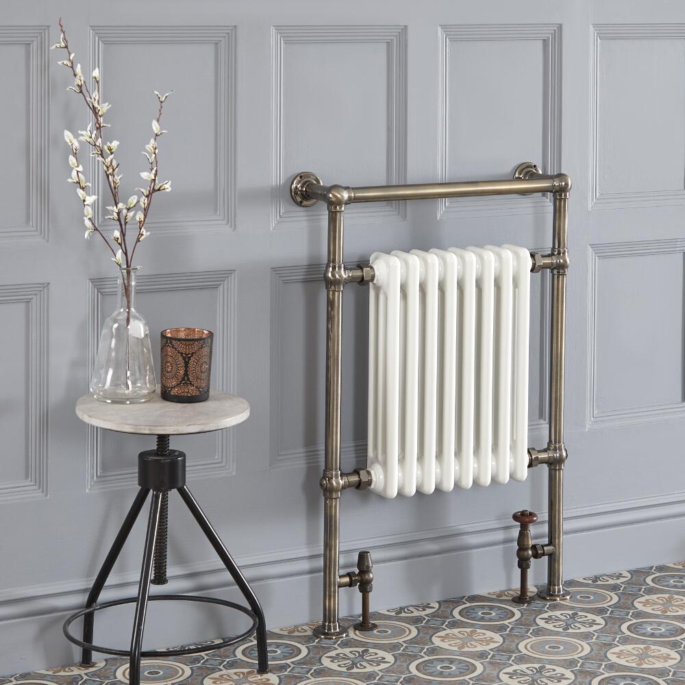 Sèche-serviettes rétro – 93 cm x 62 cm - Or brossé – Elizabeth