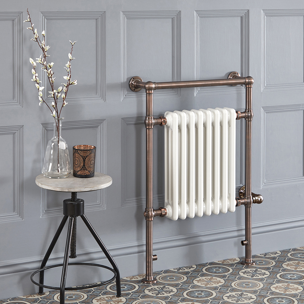 Sèche-serviettes électrique rétro – 93 cm x 62 cm – Bronze huilé – Elizabeth