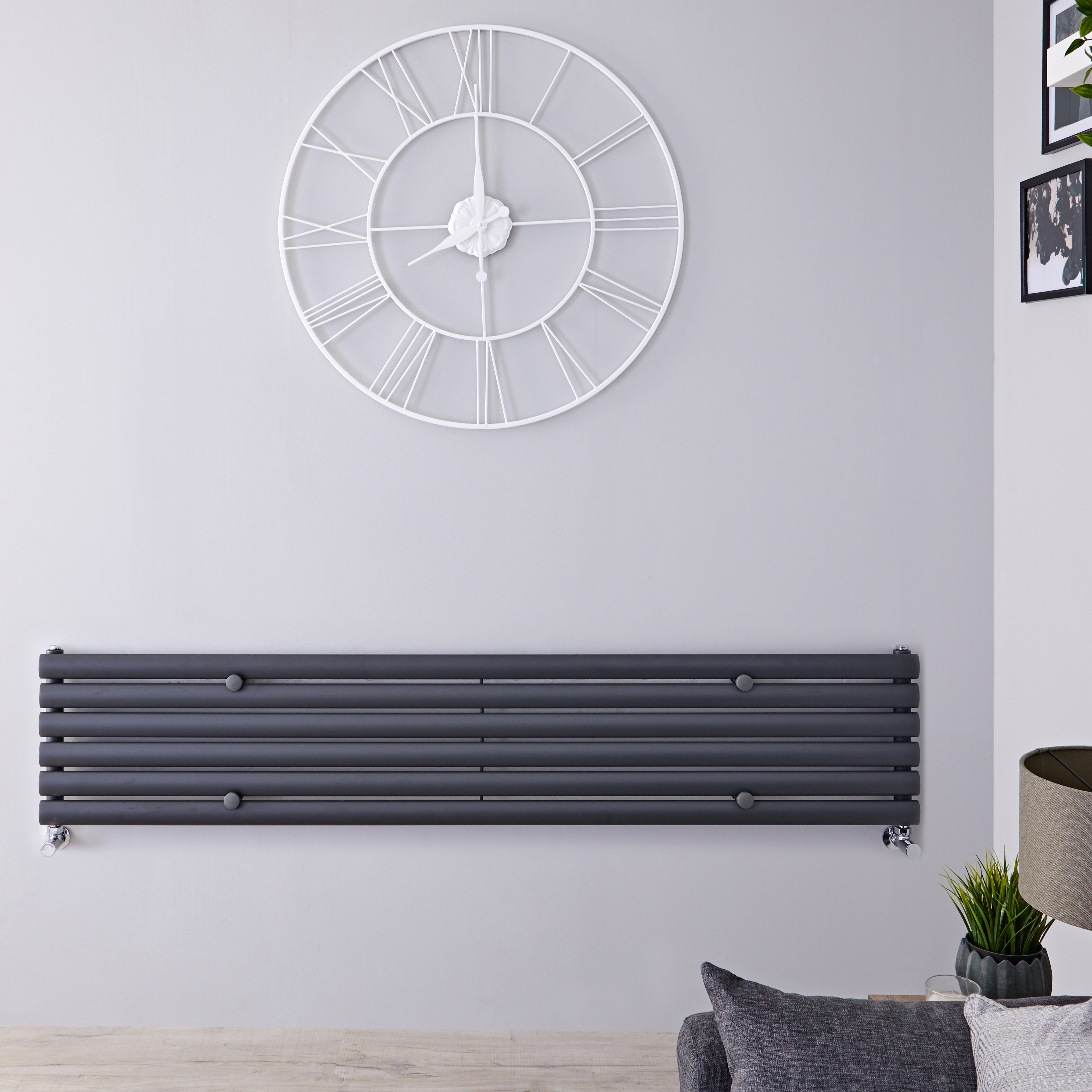 Radiateur Design Horizontal Anthracite Vitality 35,4cm x 178cm x 5,6cm 888 Watts