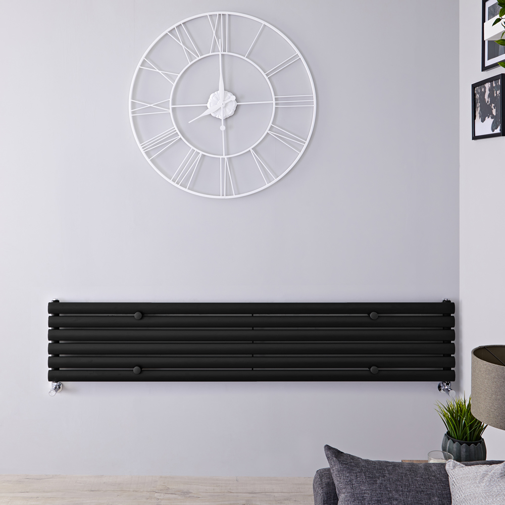 Radiateur Design Horizontal Noir Vitality 35,4cm x 178cm x 5,6cm 888 Watts