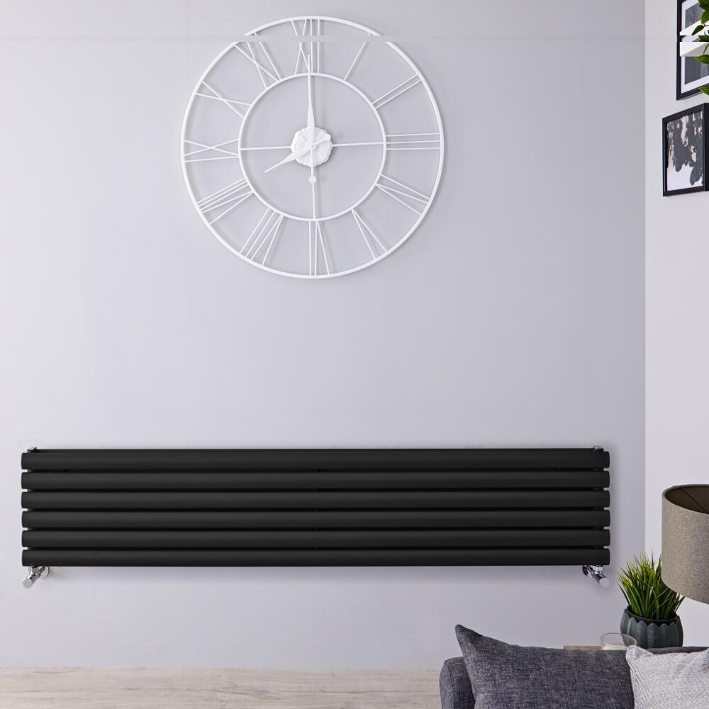 Radiateur Design Horizontal Noir Vitality 35,4cm x 178cm x 7,8cm 1325 Watts