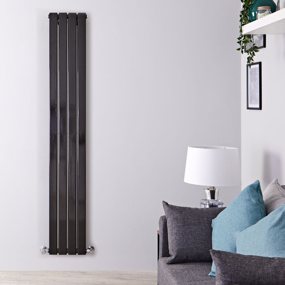 Radiateur Design Vertical Noir Delta 178cm x 28cm x 6cm 990 Watts