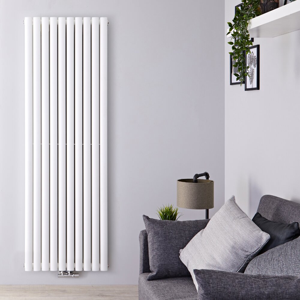 Radiateur Design Vertical Raccordement Central Blanc Vitality Caldae 178cm x 59cm x 7,8cm 2169 Watts