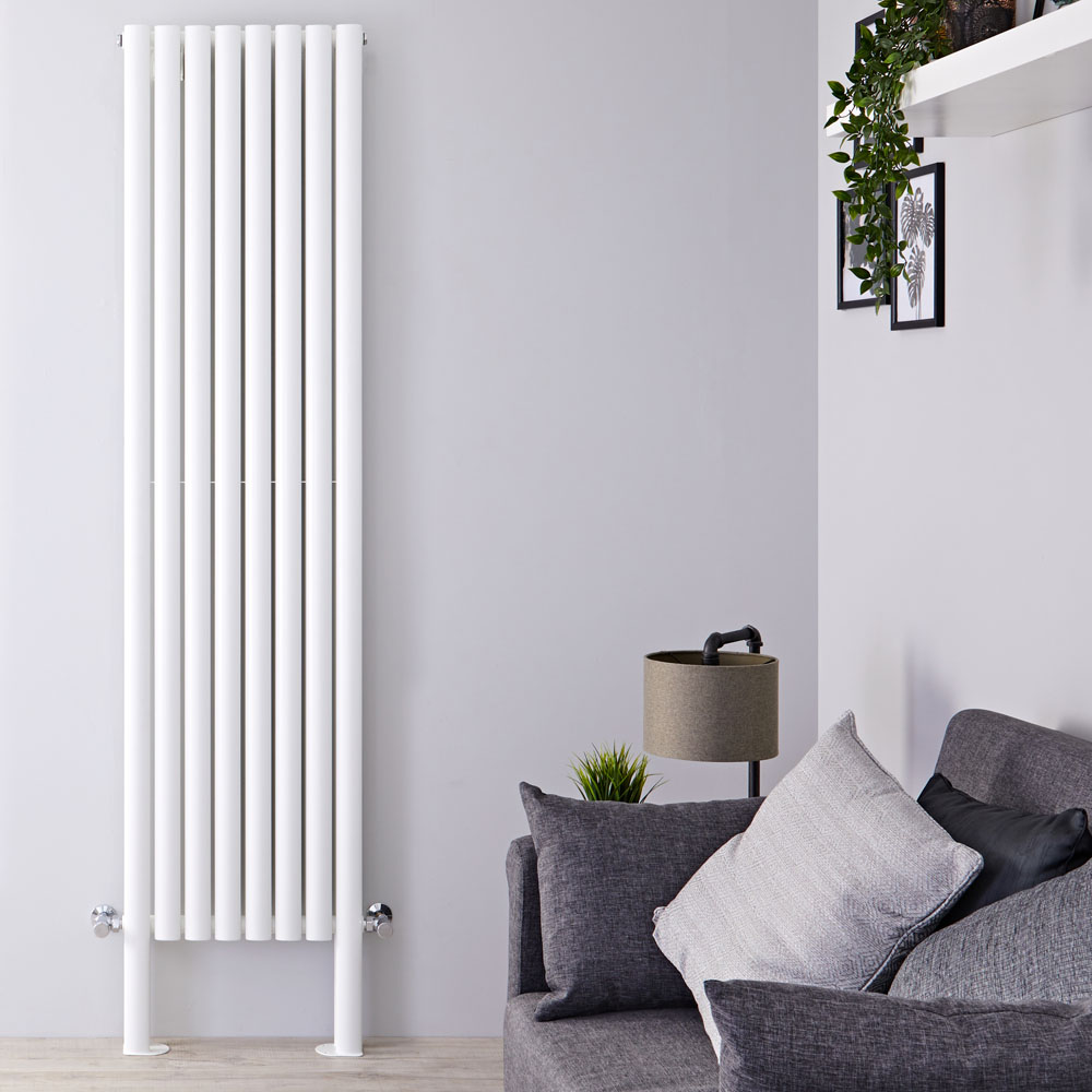 Radiateur Design Vertical avec Pieds de Support Blanc Vitality Plus 200cm x 47,2cm x 7,8cm 1868 Watts