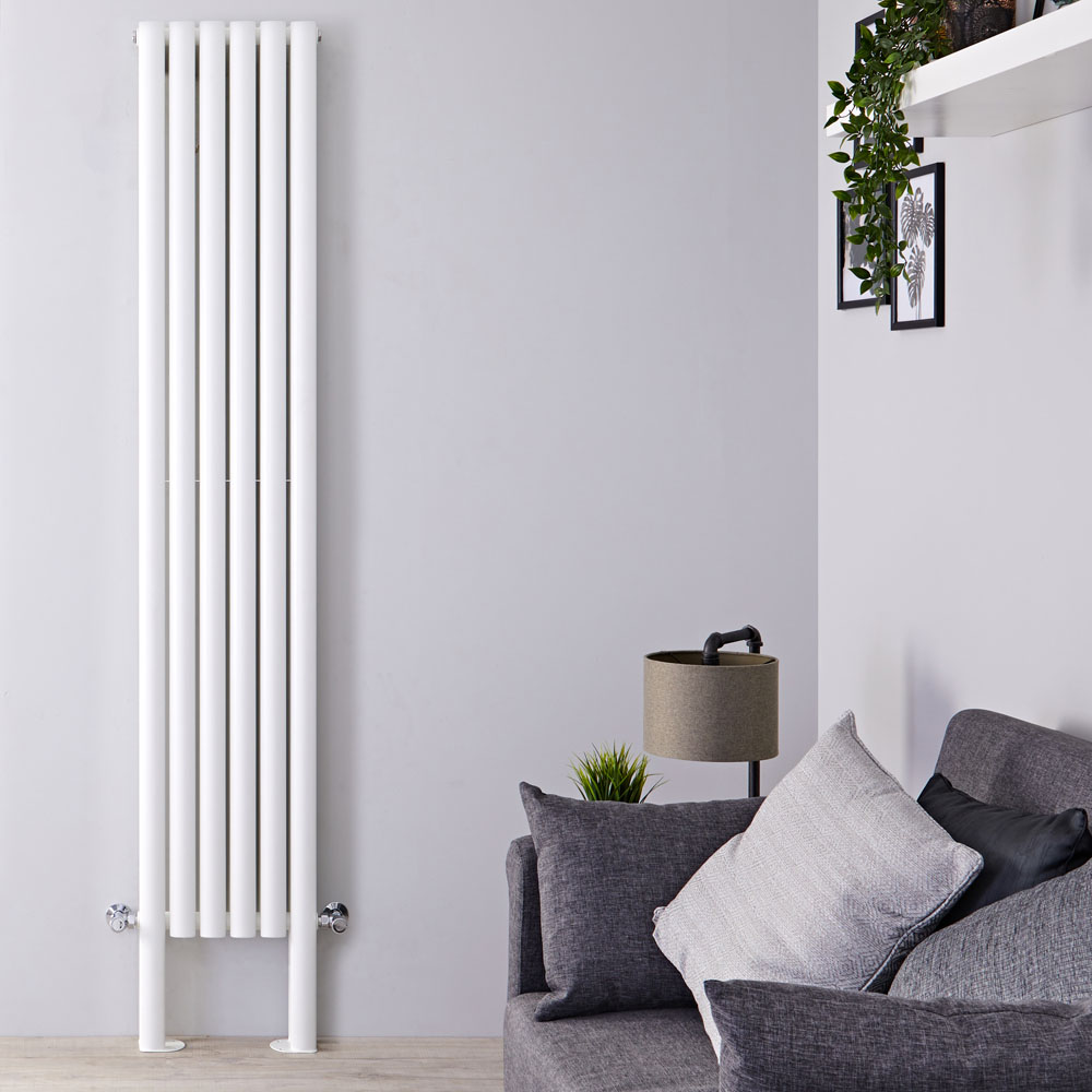 Radiateur Design Vertical avec Pieds de Support Blanc Vitality Plus 200cm x 35,4cm x 7,8cm 1401 Watts