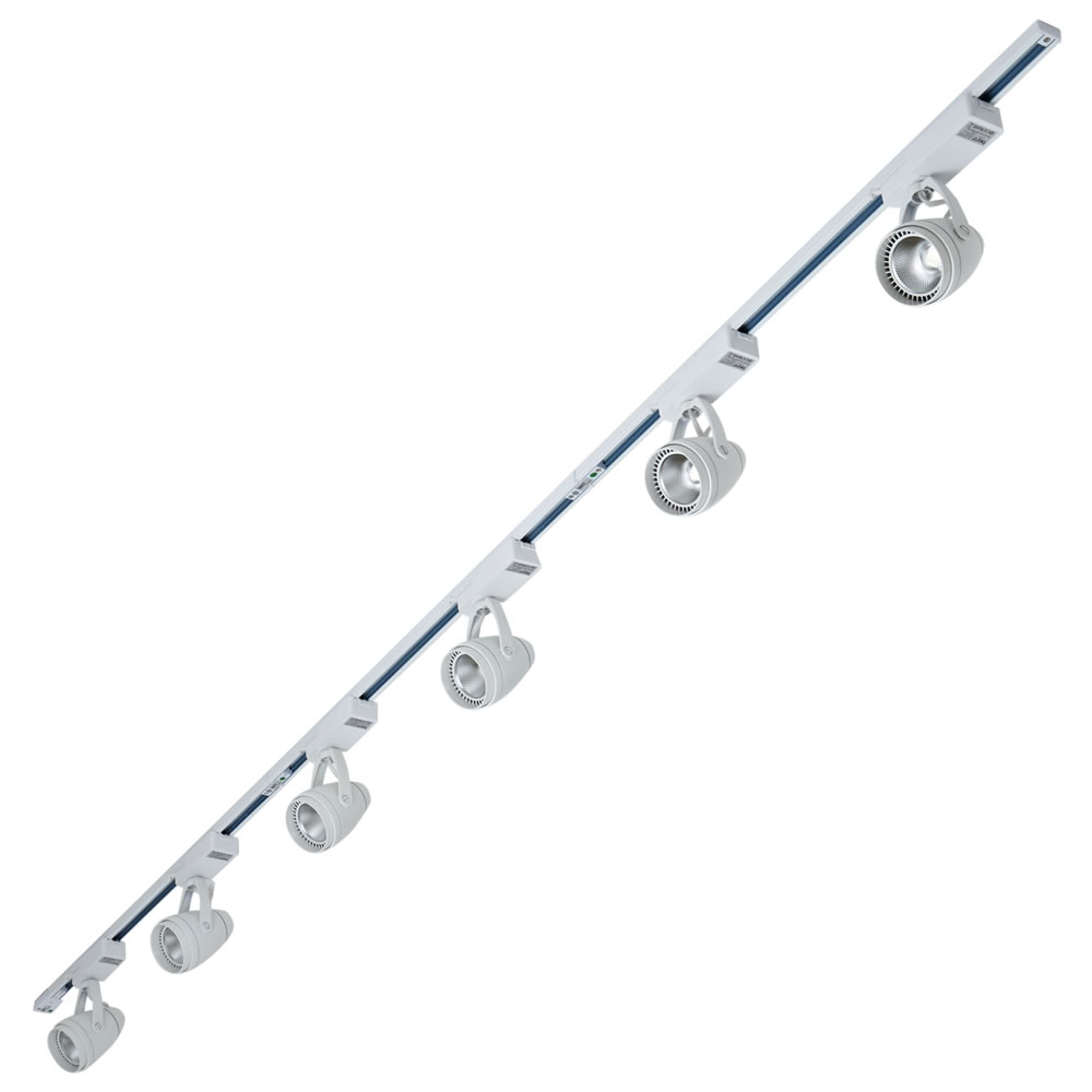 Biard Spot LED 12W sur rail 3 x 1m Blanc - Pack de 6