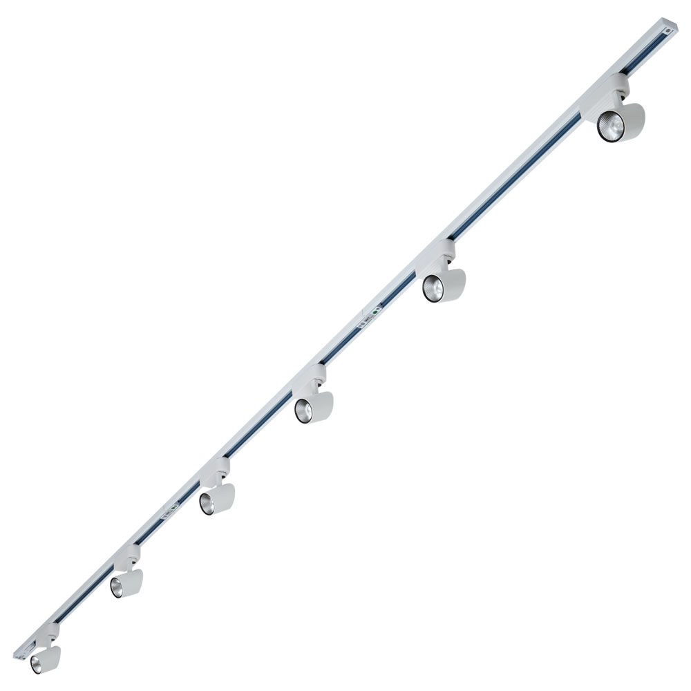 Biard Spot LED 7W sur rail 3 x 1m Blanc - Pack de 6