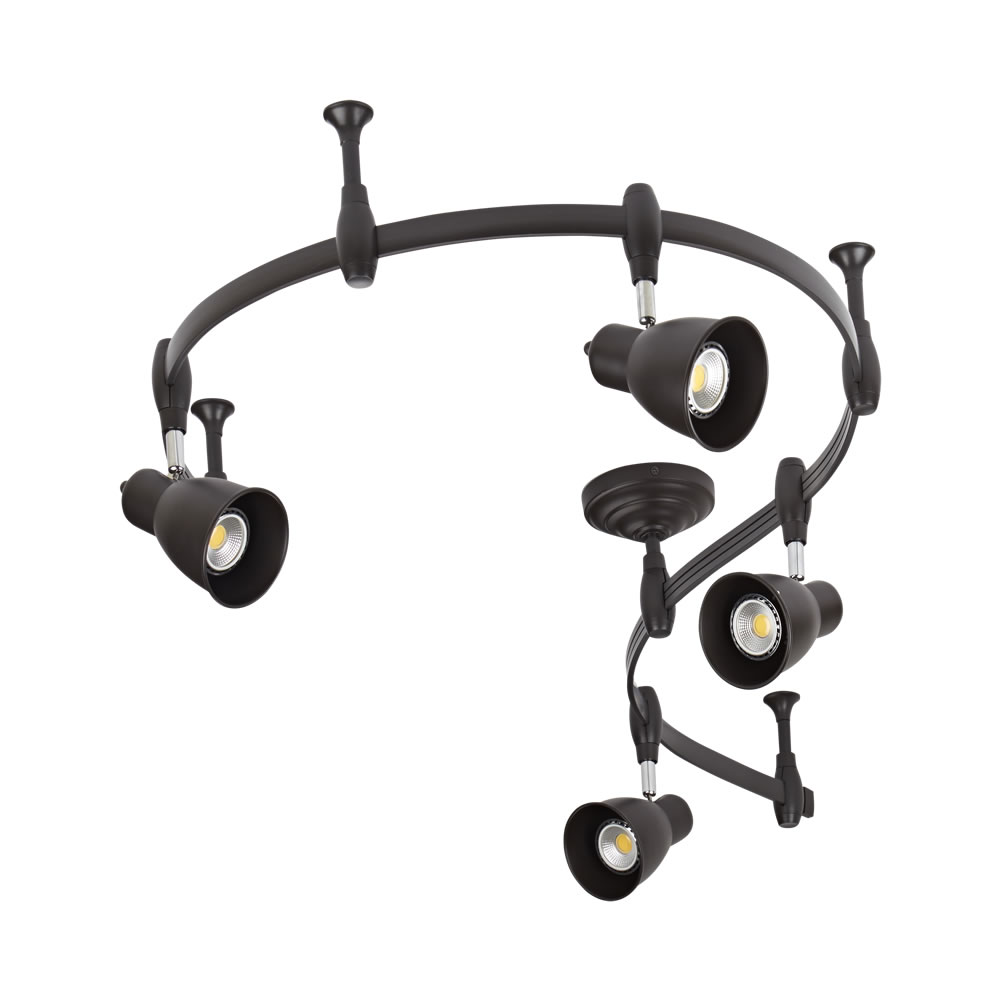 Biard Spot LED Pack de 4 & Rail flexible 2m Panza Noir