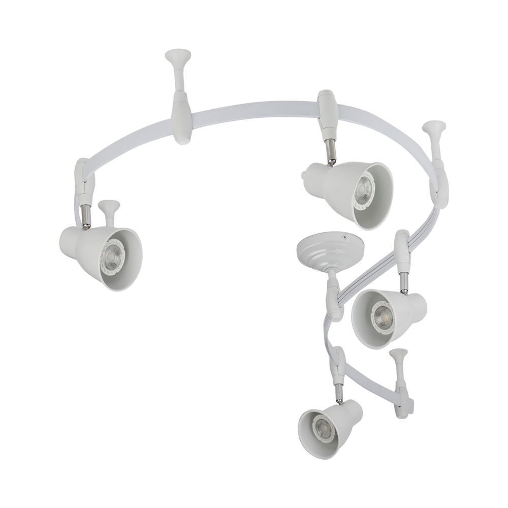 Biard Spot LED Pack de 4 & Rail Flexible 2m Panza Blanc