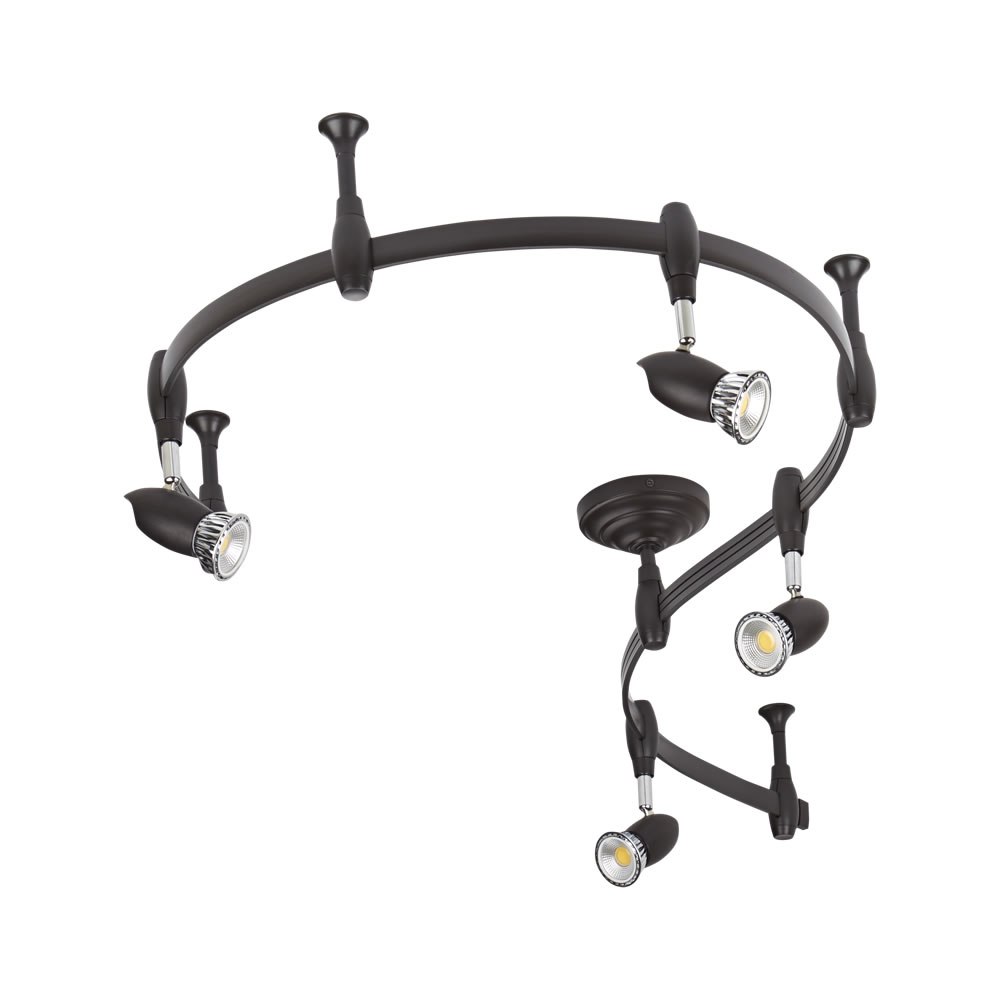 Biard Spot LED Pack de 4 & Rail Flexible 2m Forio Noir