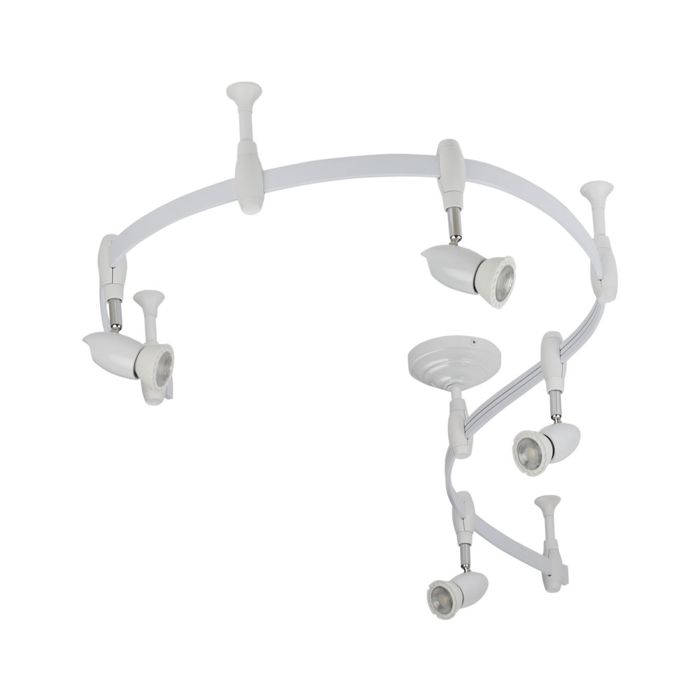 Biard Spot LED Pack de 4 & Rail flexible 2m Forio Blanc