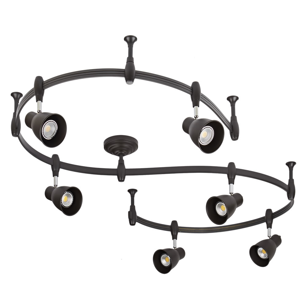 Biard Spot LED Pack de 6 & Rail Flexible 3m Panza Noir
