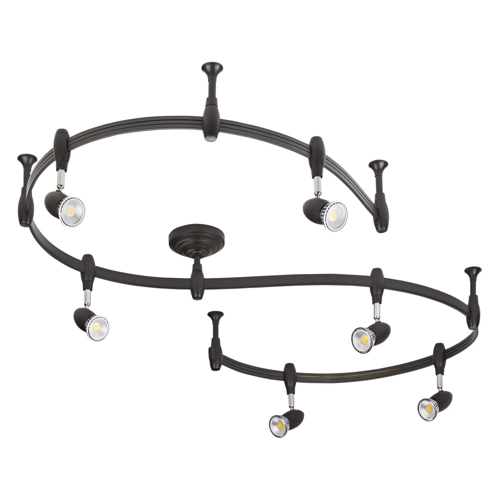 Biard Spot LED Pack de 6 & Rail flexible 3m Forio Noir