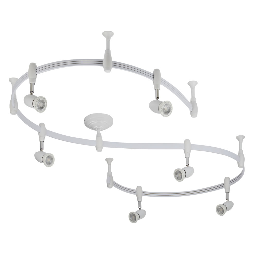 Biard Spot LED Pack de 6 & Rail flexible 3m Forio Blanc