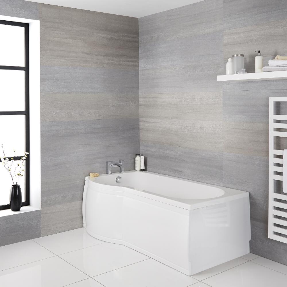 Baignoire asymétrique d'angle gauche 80x150cm