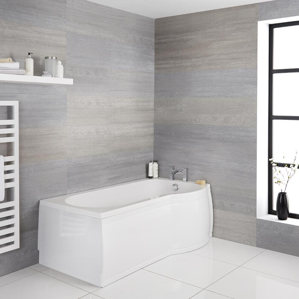 Baignoire asymétrique d'angle droit 80x150cm
