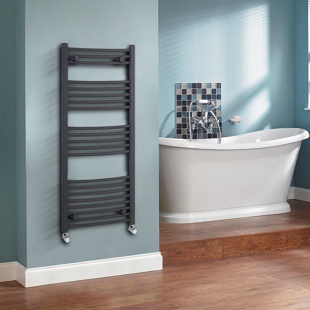 Sèche-Serviettes Incurvé Anthracite Loa 115cm x 50cm x 7cm 620 Watts