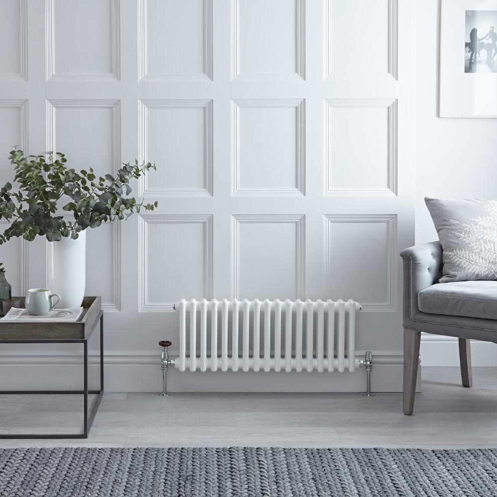 Radiateur Horizontal Style Fonte Blanc Windsor 30cm x 60,5cm x 10cm 525 Watts
