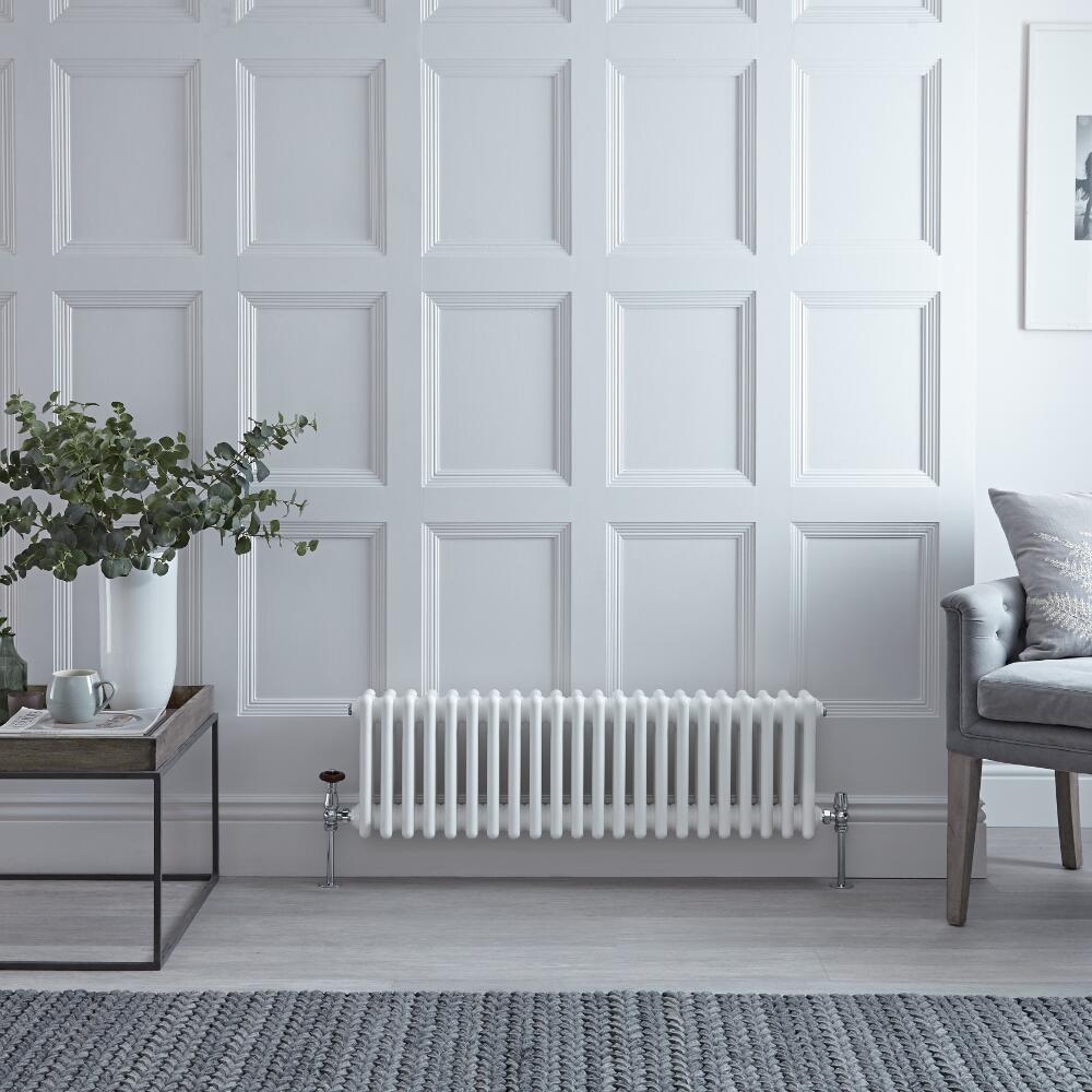 Radiateur Horizontal Style Fonte Blanc Windsor 30cm x 101cm x 10cm 889 Watts