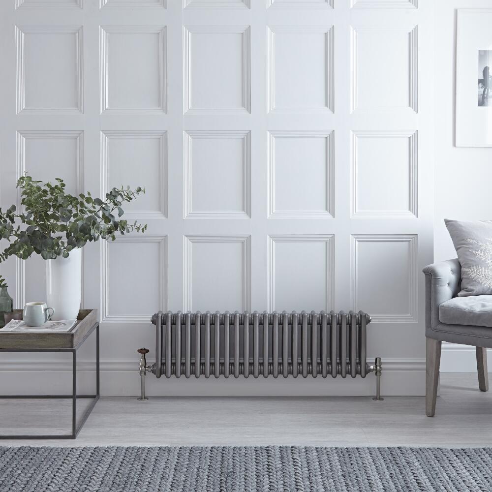 Radiateur Horizontal Style Fonte Acier Brut Windsor 30cm x 101,3cm x 10cm 889 Watts