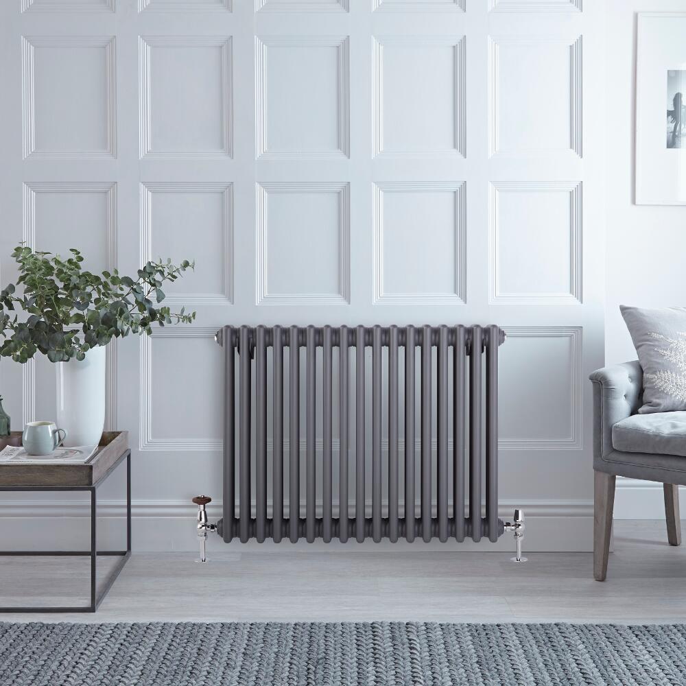 Radiateur Horizontal Style Fonte Anthracite Windsor 60cm x 76,5cm x 10cm 1243 Watts
