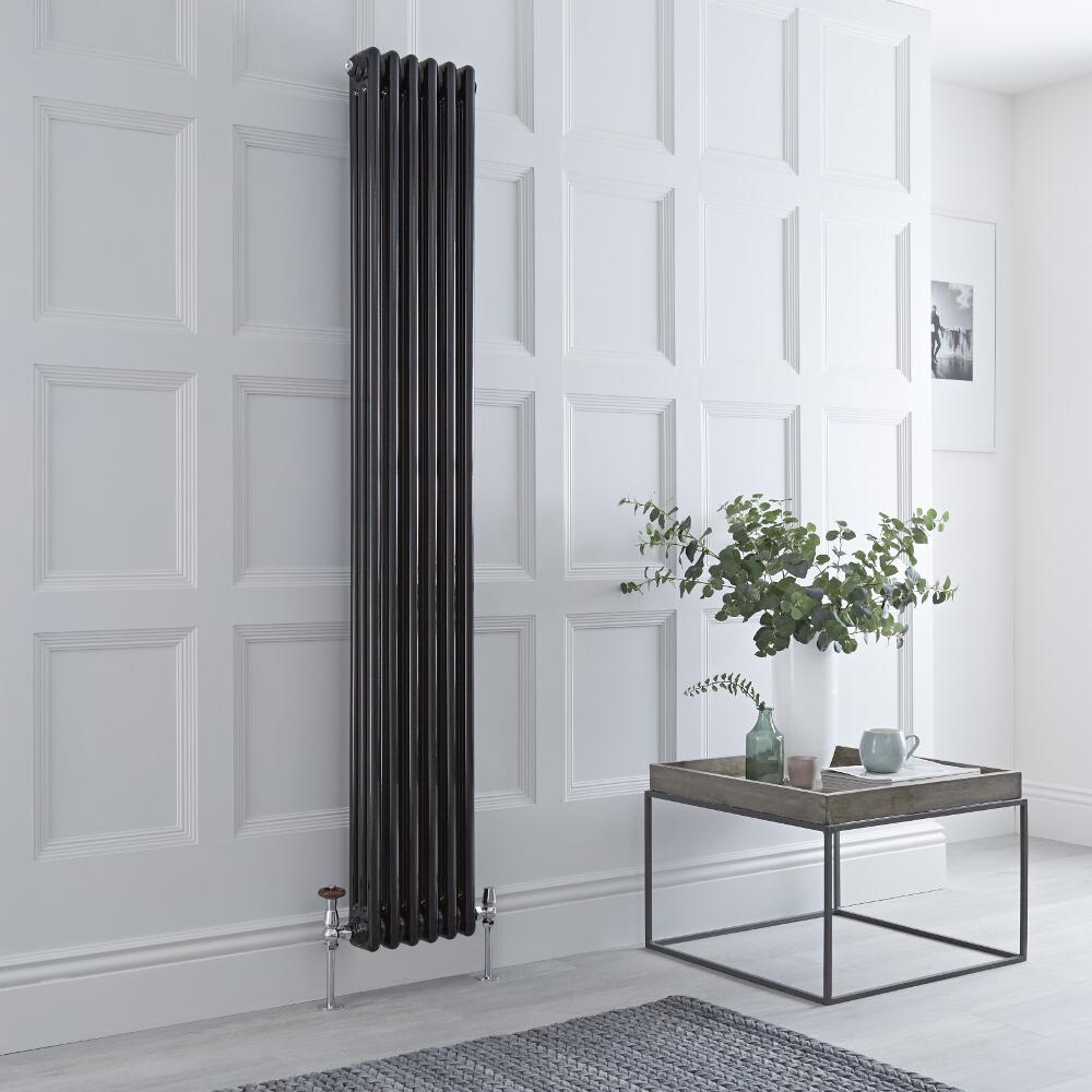 Radiateur Vertical Style Fonte Noir Windsor 180cm x 29,3cm x 10cm 1169 Watts