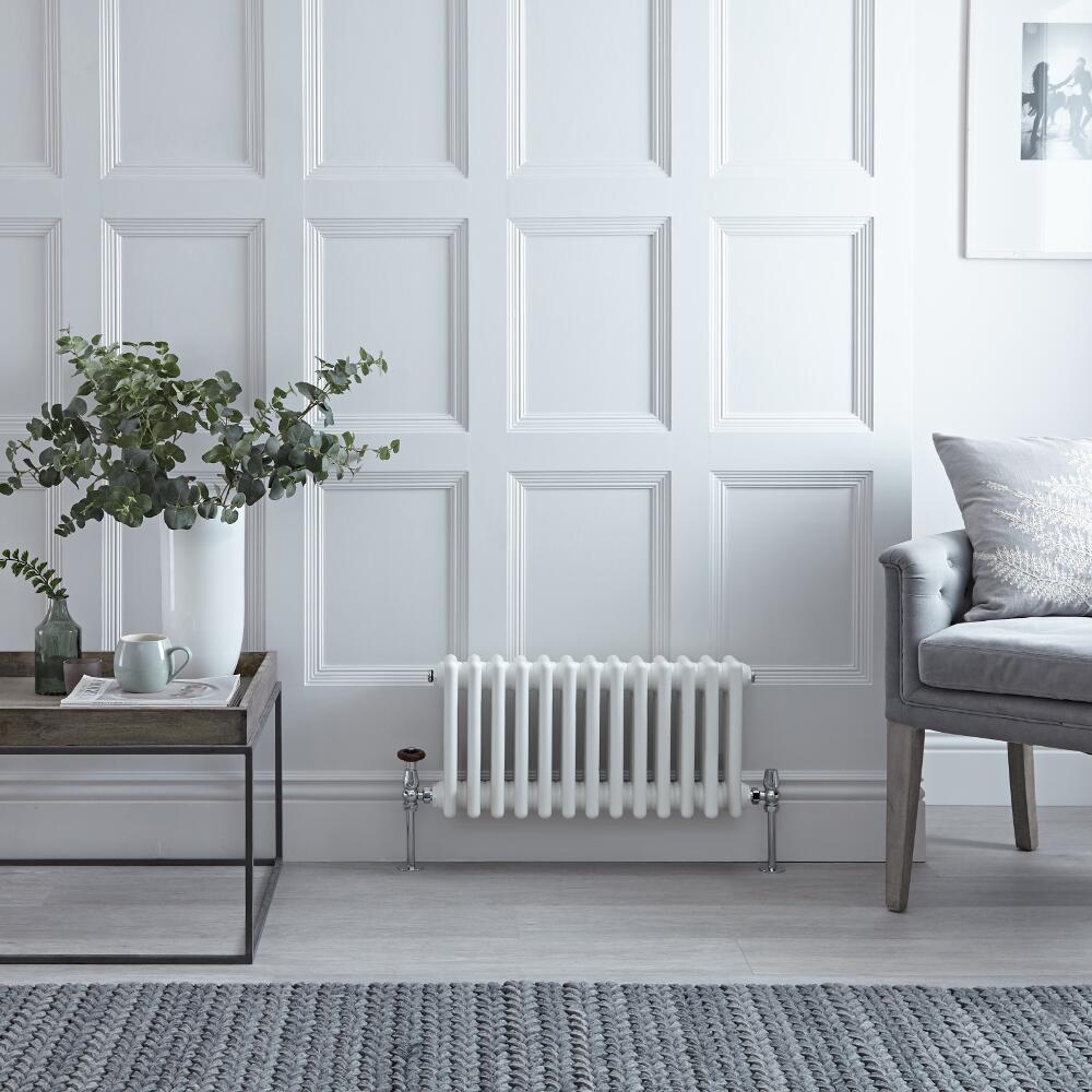 Radiateur Horizontal Style Fonte Blanc Windsor 30cm x 60,5cm x 6,8cm 414 Watts