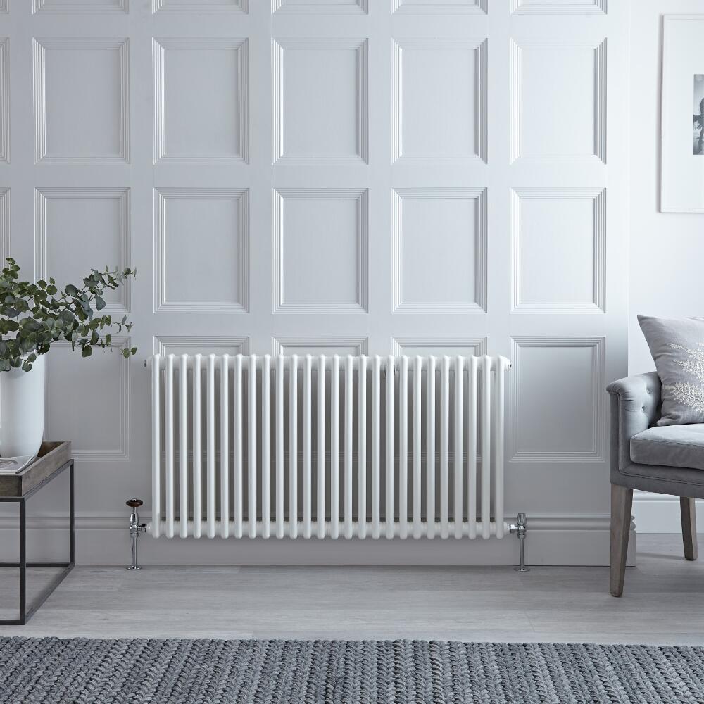 Radiateur Horizontal Style Fonte Blanc Windsor 60cm x 119,3cm x 6,8cm 1476 Watts