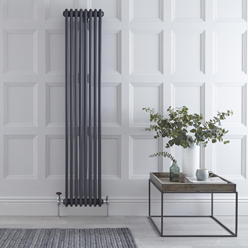 Radiateur Vertical Style Fonte Anthracite Windsor 180cm x 38cm x 10cm 1737 Watts